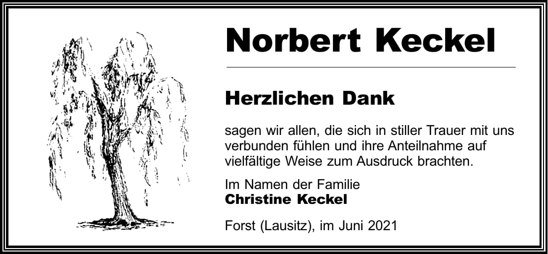 Danksagung Norbert Keckel