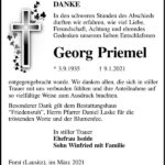Traueranzeige Georg Priemel