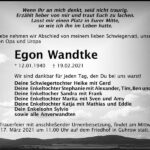 Traueranzeige Egon Wandtke