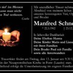 Traueranzeige Manfred Schneider