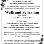 Traueranzeige Waltraud Schramm, geb. Rubin