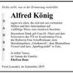 Danksagung Alfred König