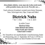 Traueranzeige Dietrich Nuhs