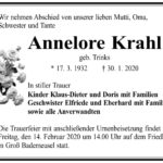 Traueranzeige Annelore Krahl, geb. Trinks