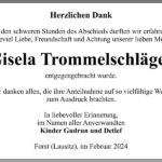 Danksagung Gisela Trommelschläger
