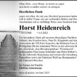 Danksagung Horst Heidenreich