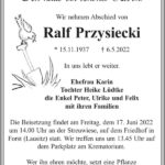 Traueranzeige Ralf Przysiecki