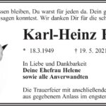 Traueranzeige Karl-Heinz Fürst