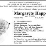 Traueranzeige Margarete Happatz, geb. Greschke