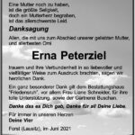 Danksagung Erna Peterziel