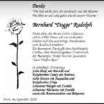 Danksagung Bernhard „Dogge“ Rudolph