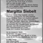 Danksagung Margitta Siebelt