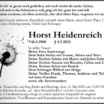 Traueranzeige Horst Heidenreich