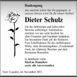 Danksagung Dieter Schulz