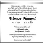 Traueranzeige Werner Hampel