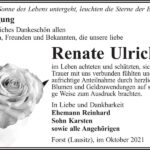 Danksagung Renate Ulrich