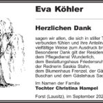Danksagung Eva Köhler