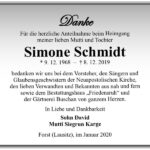 Danksagung Simone Schmidt