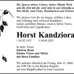 Traueranzeige Horst Kandziora