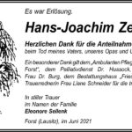 Danksagung Hans-Joachim Zenkner
