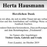 Danksagung Herta Hausmann