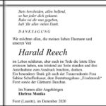 Danksagung Harald Reech