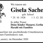 Traueranzeige Gisela Sacher, geb. Schoel