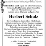 Danksagung Herbert Schulz