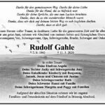 Traueranzeige Rudolf Gahle