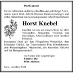 Danksagung Horst Knebel