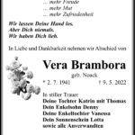 Traueranzeige Vera Brambora, geb. Noack