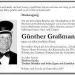 Traueranzeige Günther Graßmann