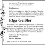 Danksagung Elga Geißler
