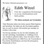Danksagung Edith Witzel