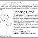 Danksagung Roberto Grote