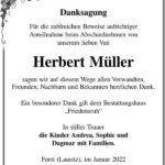 Danksagung Herbert Müller