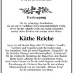Danksagung Käthe Reiche