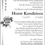 Traueranzeige Horst Kandziora