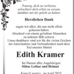 Danksagung Edith Kramer