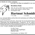 Danksagung Hartmut Schmidt