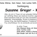 Danksagung Susanne Gregor-Kemnitz