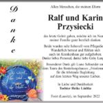 Danksagung Ralf und Karin Przysiecki