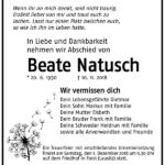 Traueranzeige Beate Natusch