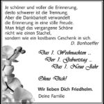 Jahresgedenken Friedhelm Lenk