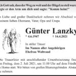 Traueranzeige Günter Lanzky