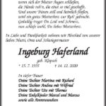 Traueranzeige Ingeburg Haferland, geb. Klopsch
