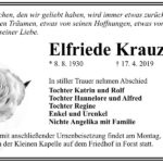 Traueranzeige Elfriede Krauzig, geb. Järk