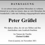 Danksagung Peter Gräßel