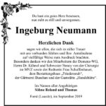 Danksagung Ingeburg Neumann