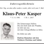 Jahresgedenken Klaus-Peter Kasper